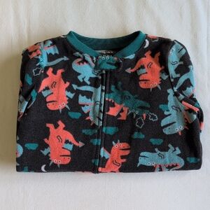 carter's dragon fleece zipper footie sleeper pajamas 3T toddler boys